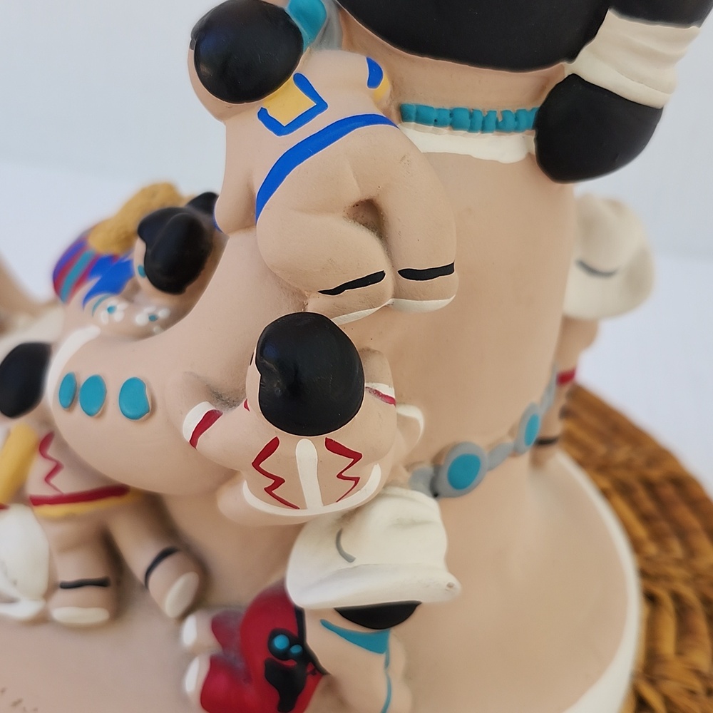 VTG CLEO TEISSEDRE LARGE CLAY NAVAJO STORYTELLER MOTHER WITH 12 CHILDREN - Picture 4 of 11